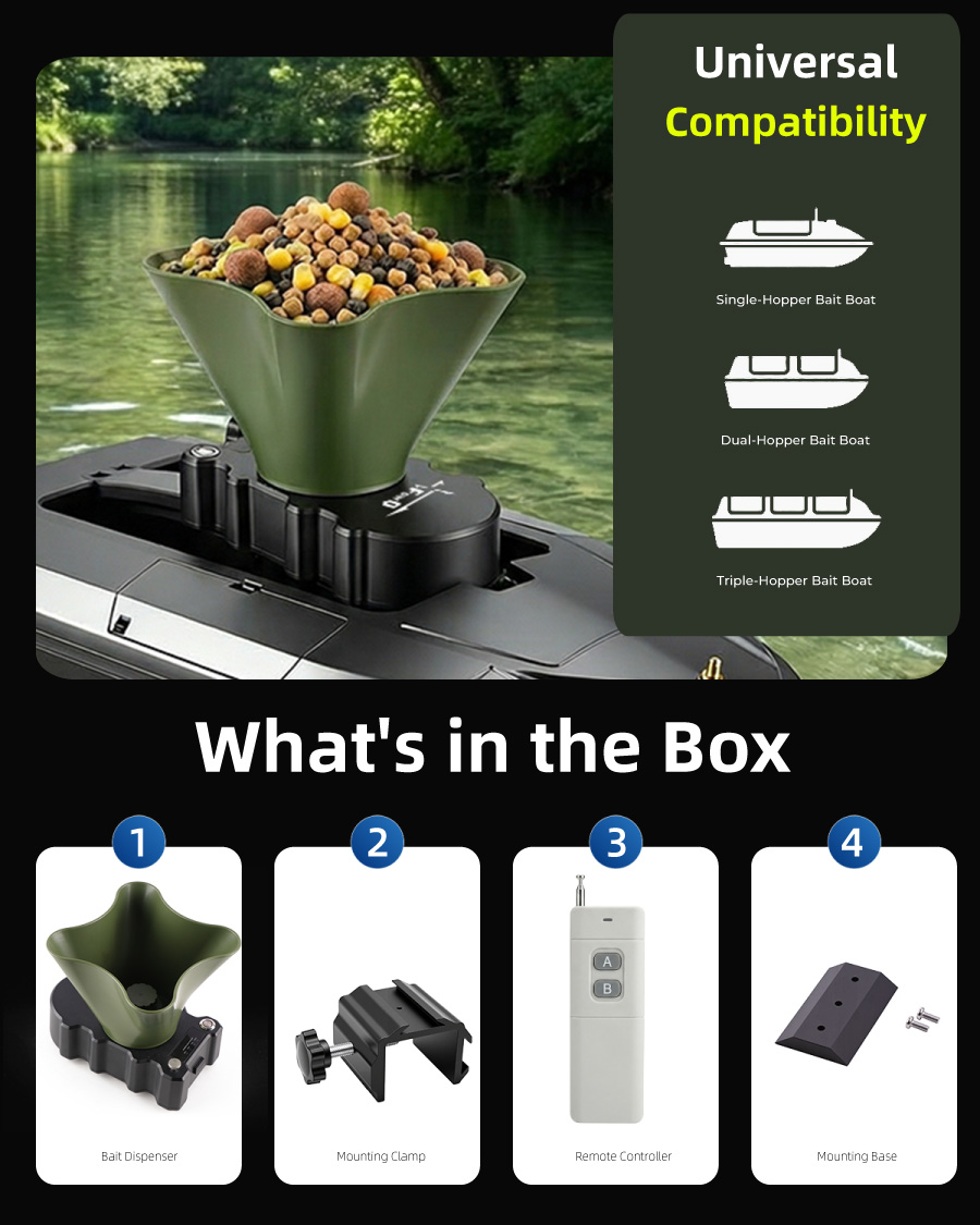 Fishing Boat Anchor Winch - 360° Rotating Bait Dispenser & Bait