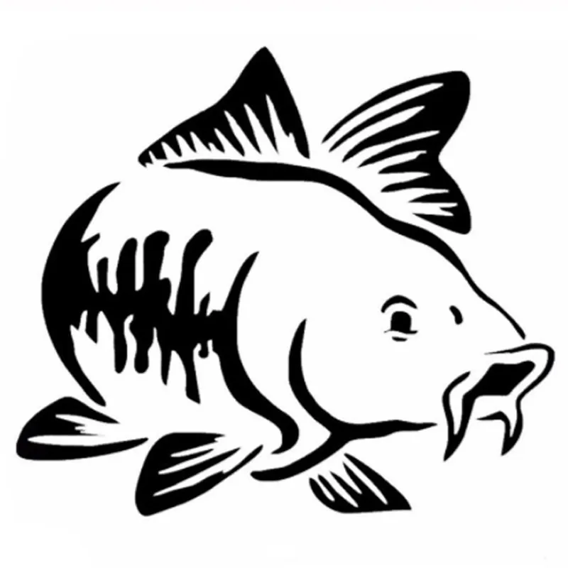 Fishing Boat Oar - Car Sticker Cartoon Carp Fishing Car