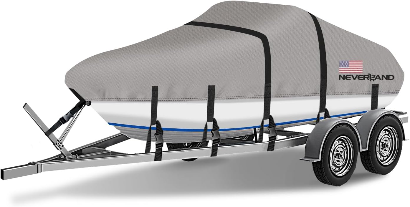 Fishing Boat Trailer - Waterproof Boat Cover 17-19ft Heavy Duty