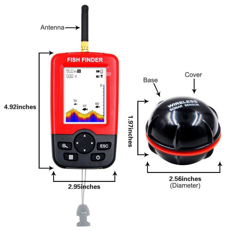 Display Portable fish finder e - مراجعة Fishing Boat Depth Finder وسعره
