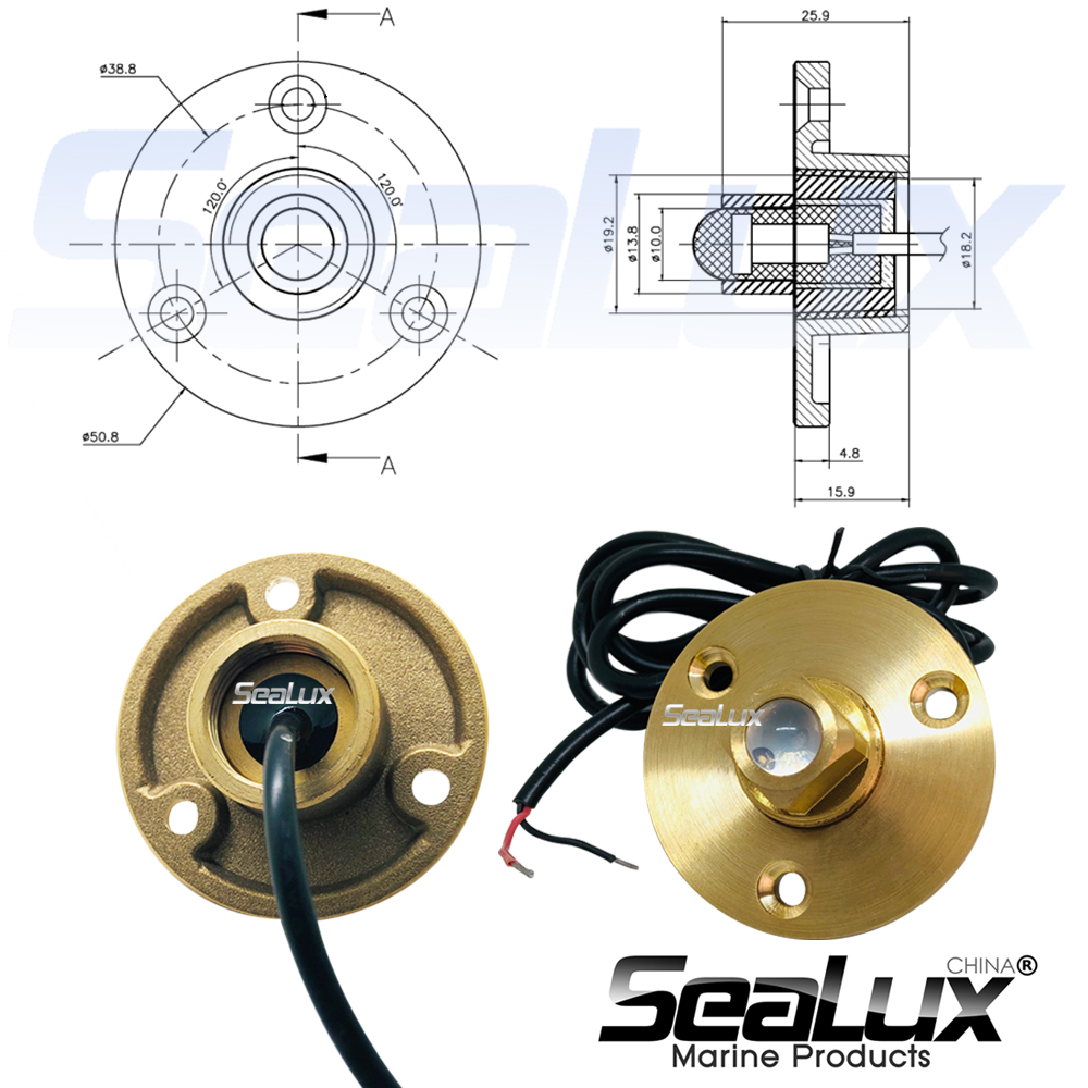 Sealux Brass drain plug LED li - مراجعة Fishing Boat Navigation Light وسعره