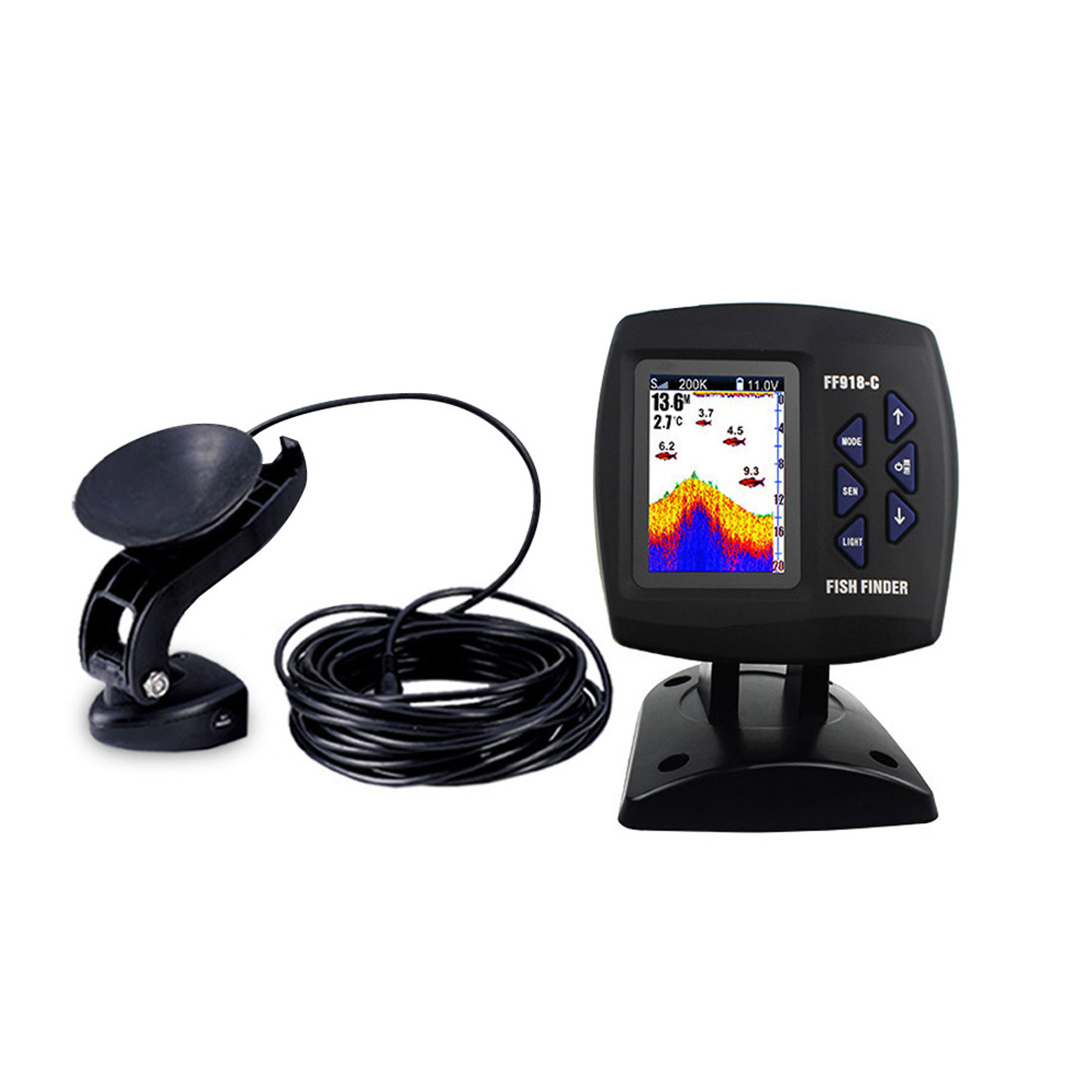 Color Screen Wired Fish Finder - مراجعة Fishing Boat Depth Finder وسعره