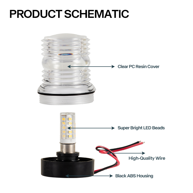 12V Marine LED Anchor Light Wa - مراجعة Fishing Boat Navigation Light وسعره