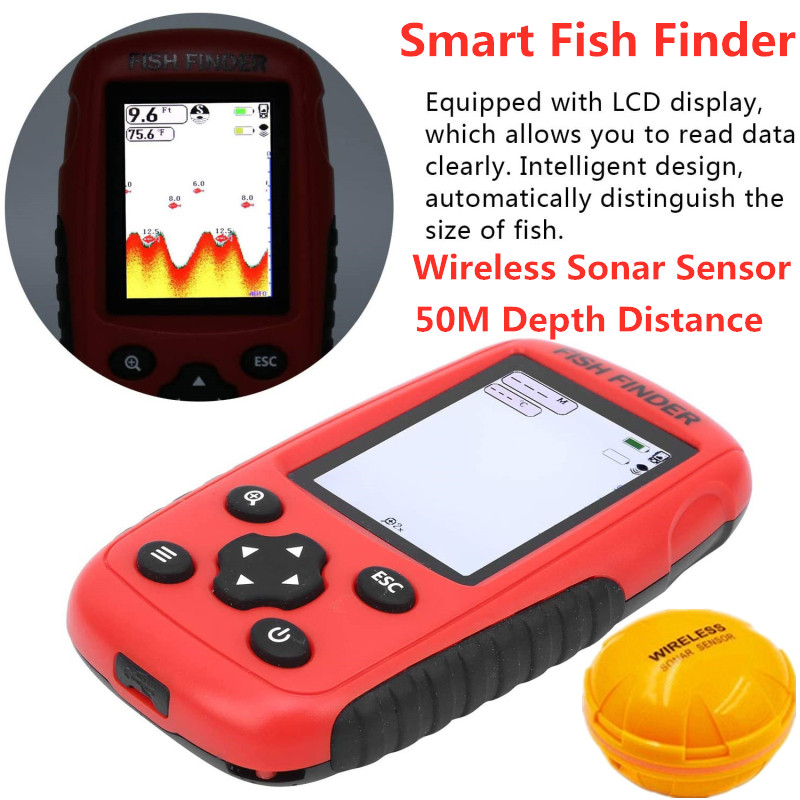 Fish finder wireless Wireless  - مراجعة Fishing Boat Depth Finder وسعره