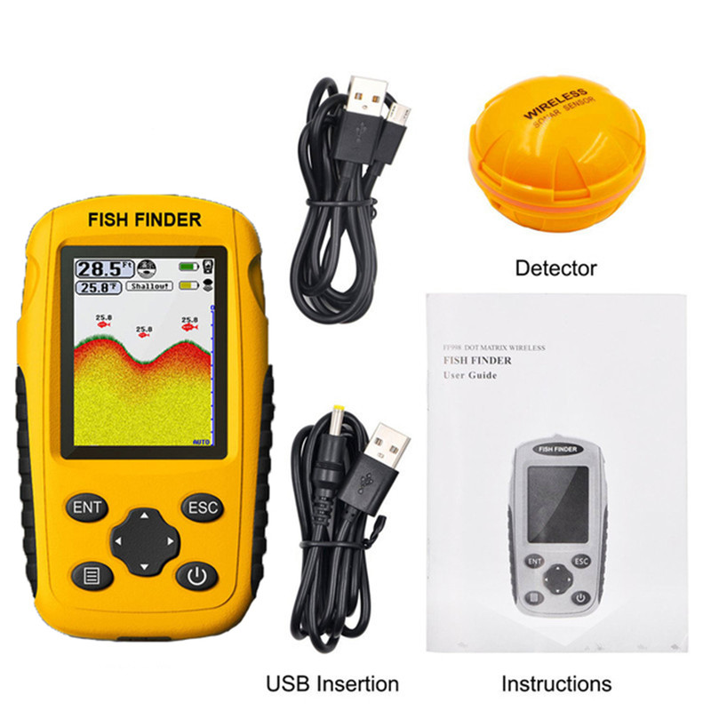 Fish finder wireless Wireless  - مراجعة Fishing Boat Depth Finder وسعره