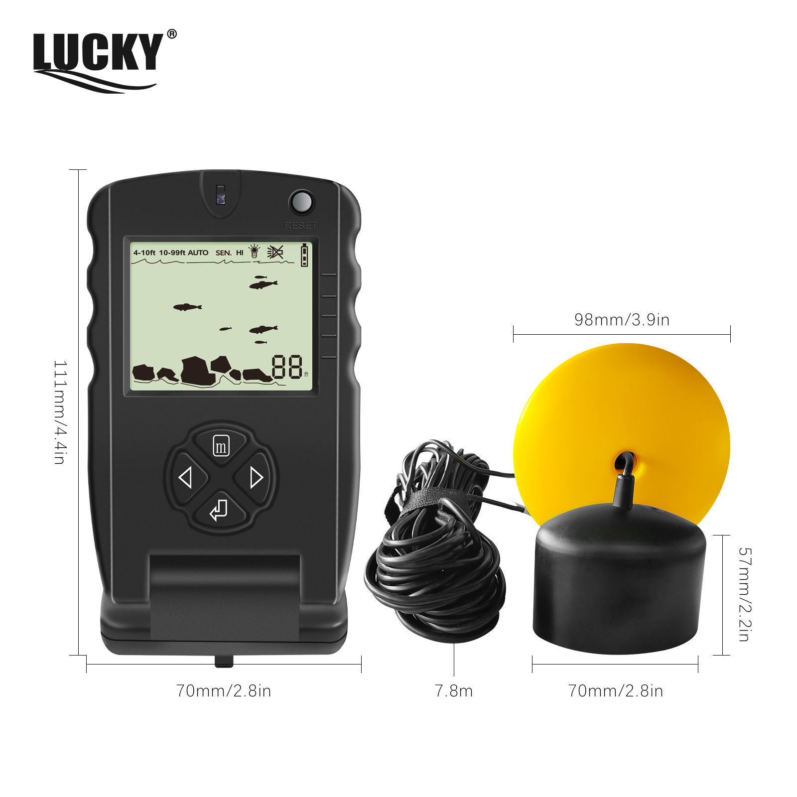 LUCKY FF717 Portable Fish Find - مراجعة Fishing Boat Depth Finder وسعره