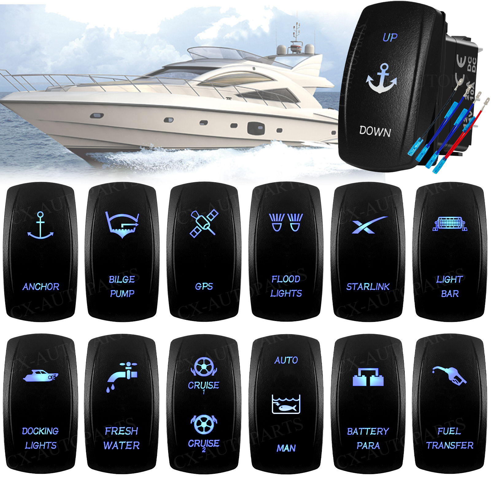 Marine Grade IP66 Rocker Switc - مراجعة Fishing Boat Anchor وسعره