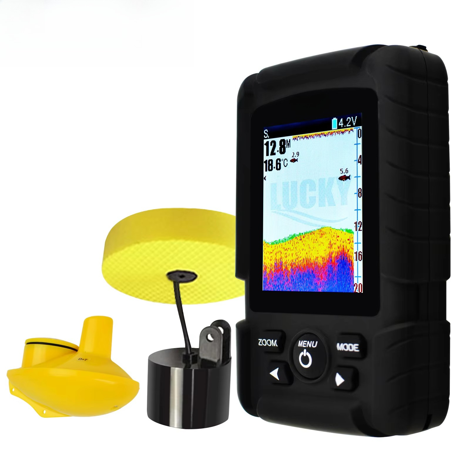 2-in-1 Wireless & Wired Fish F - مراجعة Fishing Boat Depth Finder وسعره
