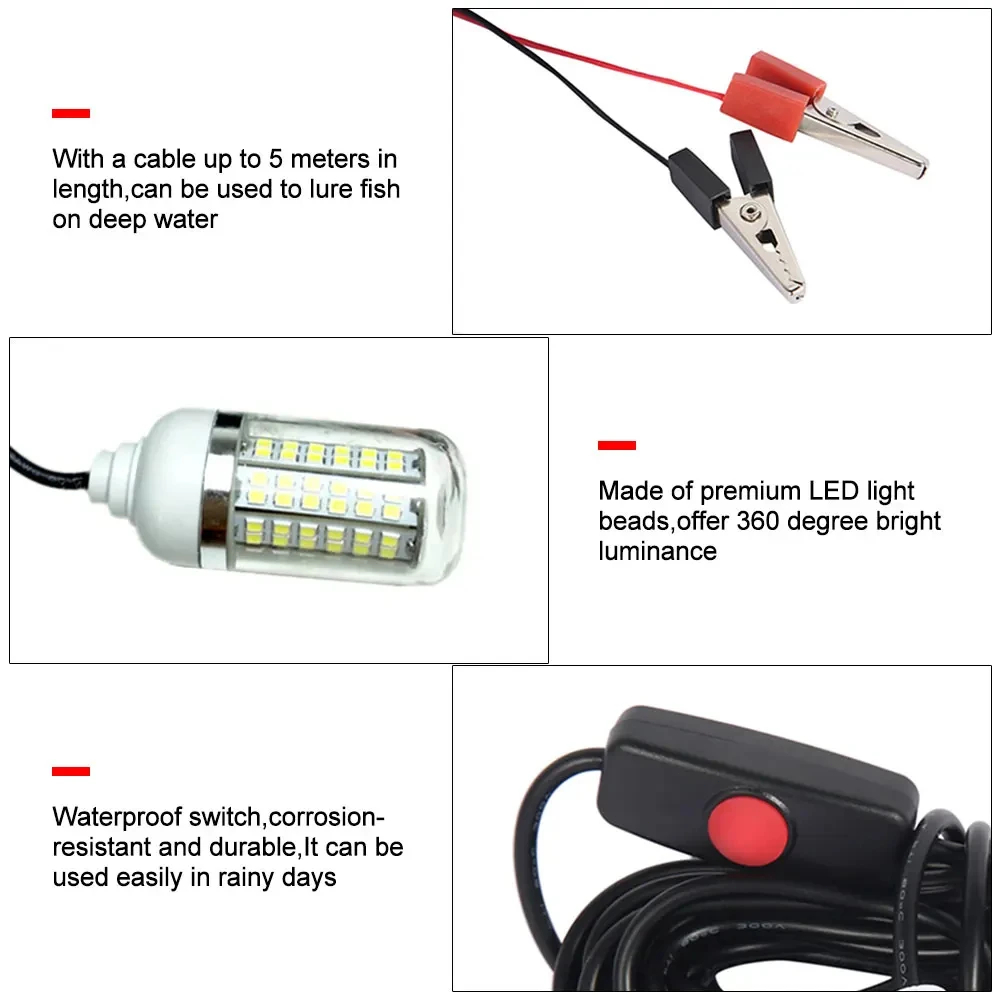12V Underwater Lamp 15W 108 LE - مراجعة Fishing Boat Navigation Light وسعره