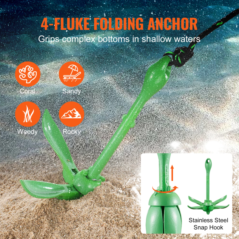 Kayak Anchor Kit 3.5 lb Paddle - مراجعة Fishing Boat Anchor وسعره