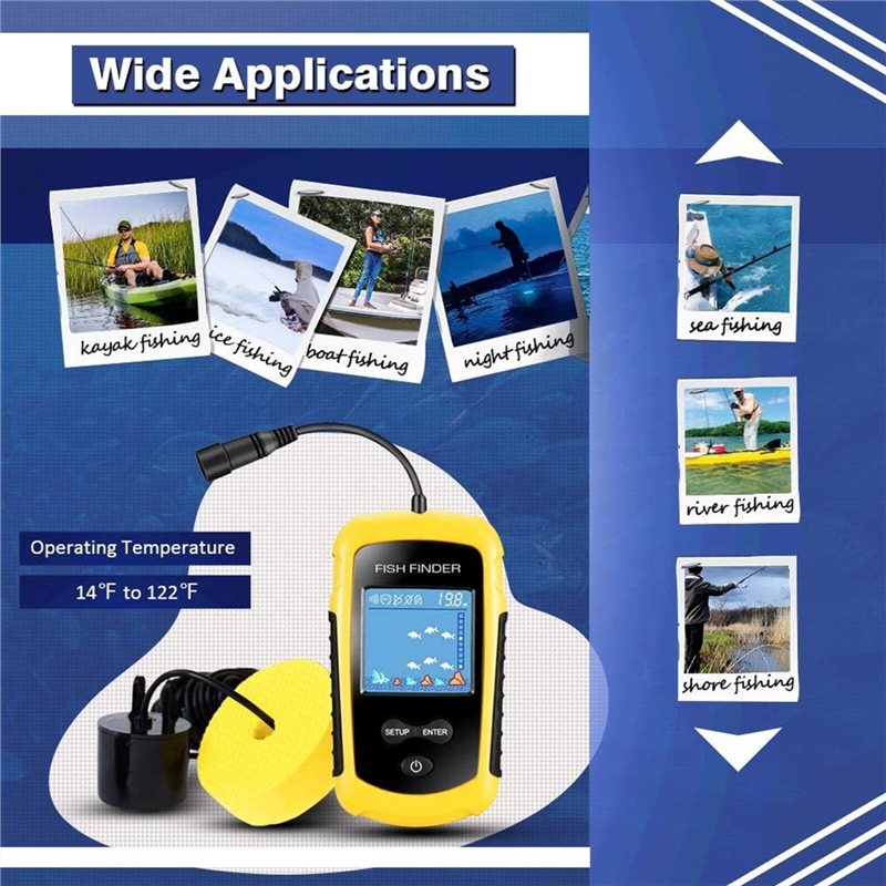 ABUE-Kayak Portable Fish Depth - مراجعة Fishing Boat Depth Finder وسعره