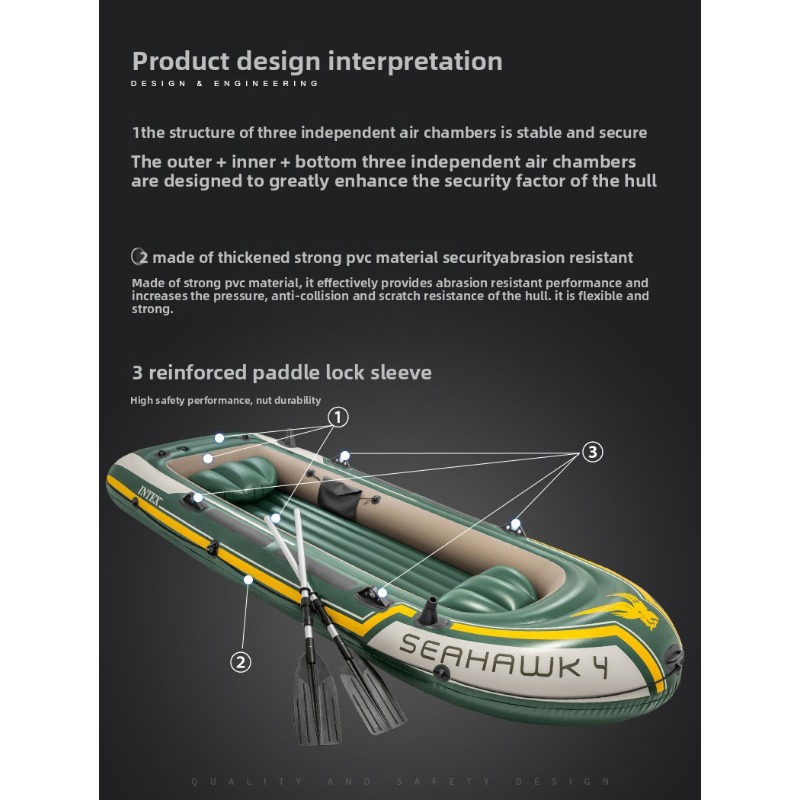 295*137*43cm 3 Person Inflatab - مراجعة Fishing Boat Paddle وسعره