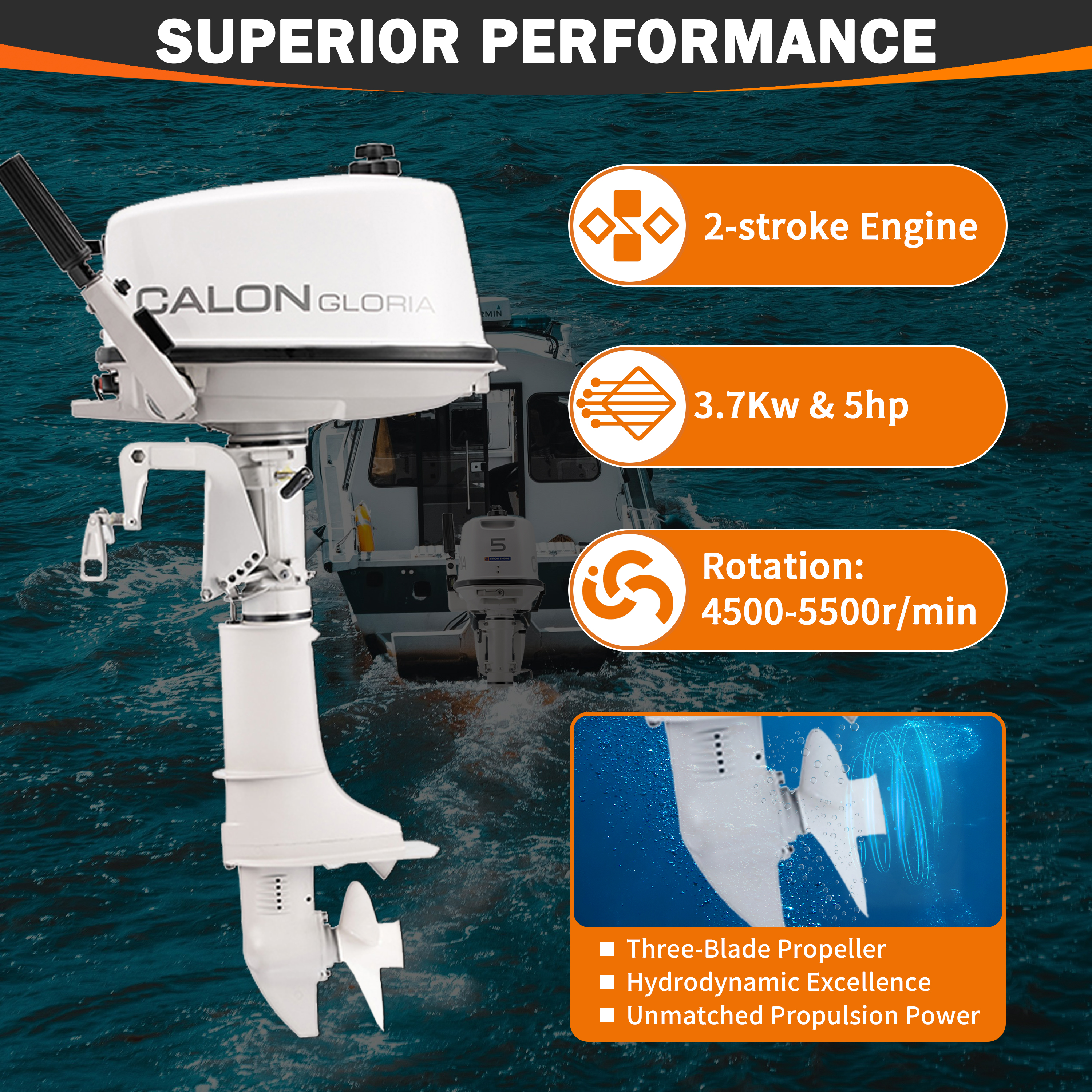 2 Stroke 5HP Calon Outboard Mo - مراجعة Fishing Boat Outboard Motor وسعره