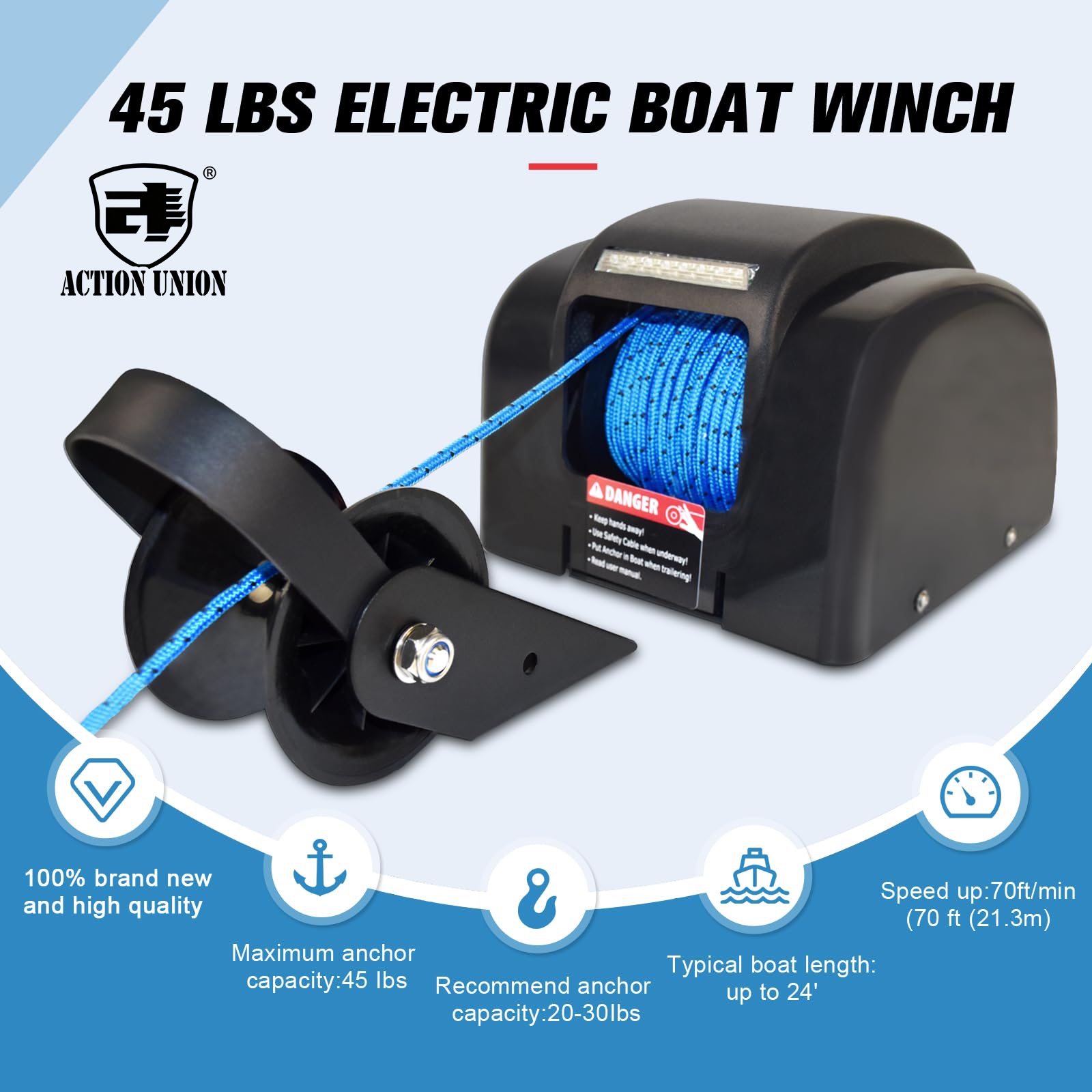 Electric anchor winch 12V, sui - مراجعة Fishing Boat Steering Wheel وسعره
