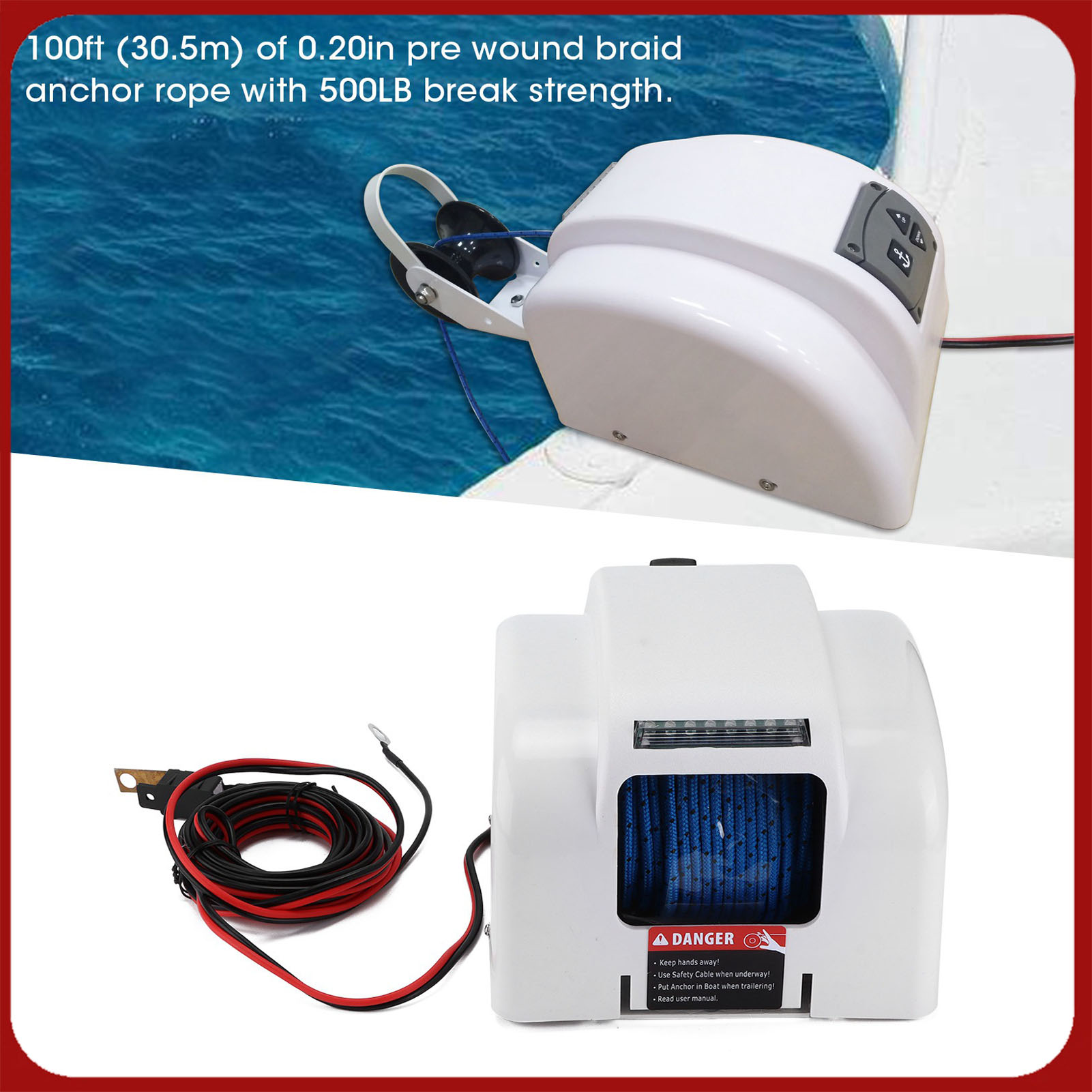 30LBS 12V Electric Winch Marin - مراجعة Fishing Boat Anchor Winch وسعره