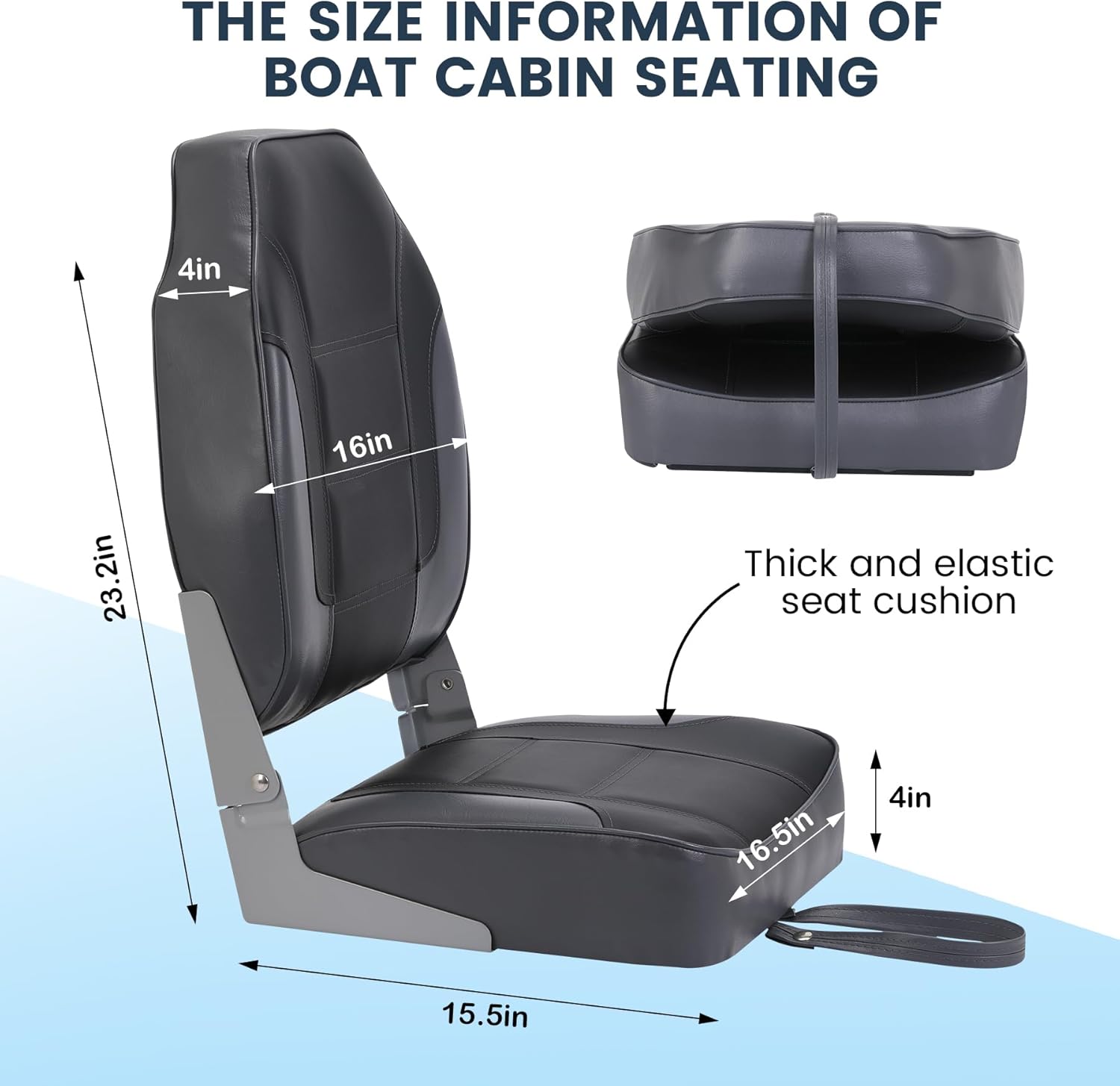 2 Pack Folding Boat Seats, Hig - مراجعة Fishing Boat Seat وسعره