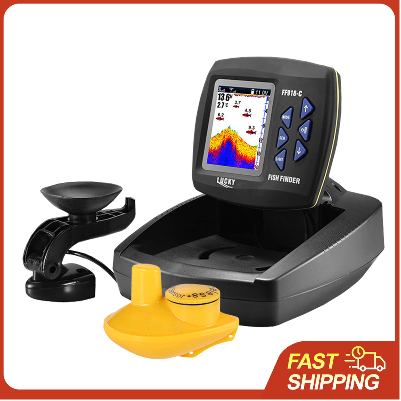 Portable Fish Finder Wireless  - مراجعة Fishing Boat Depth Finder وسعره