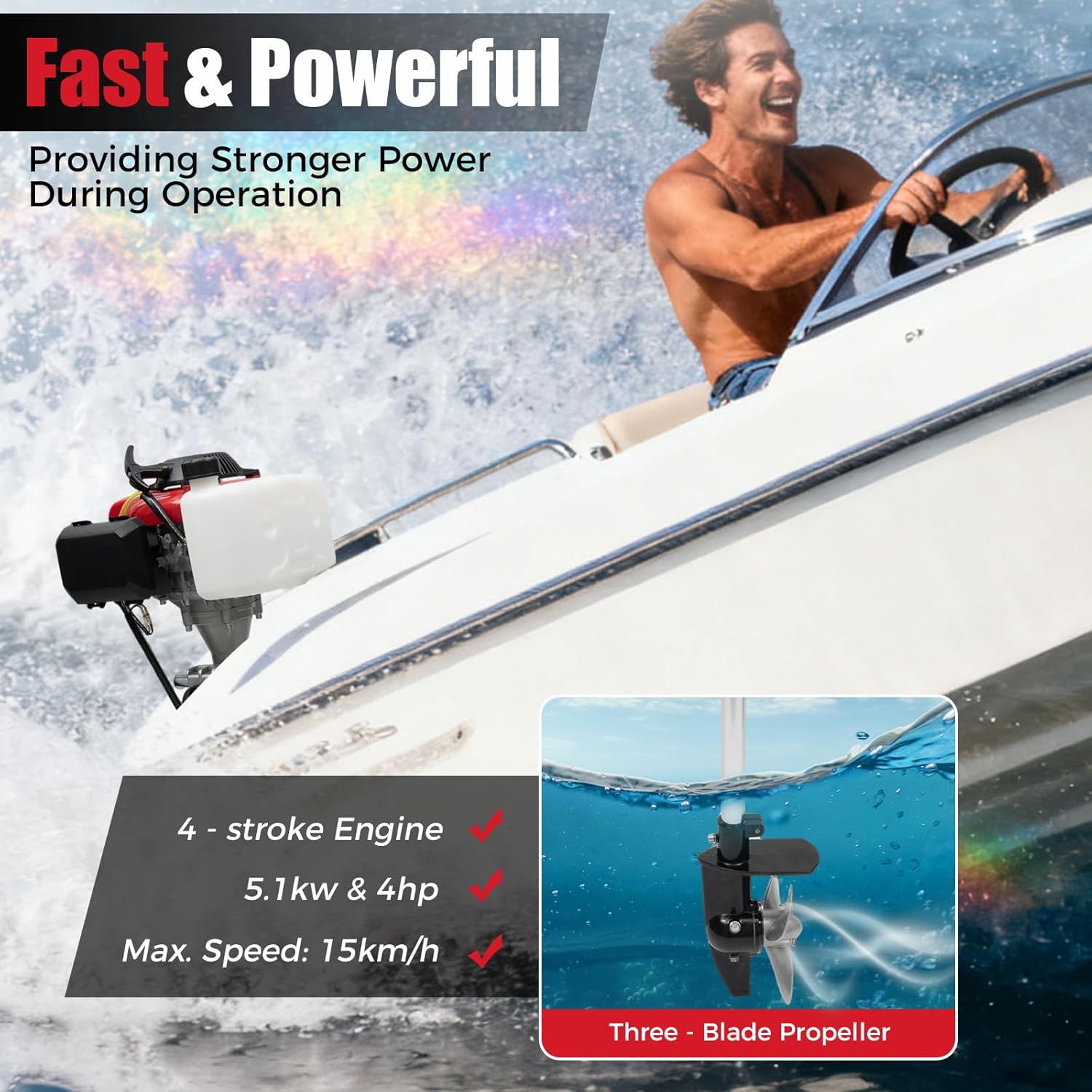 4HP Outboard Motor, 4 Stroke 5 - مراجعة Fishing Boat Outboard Motor وسعره