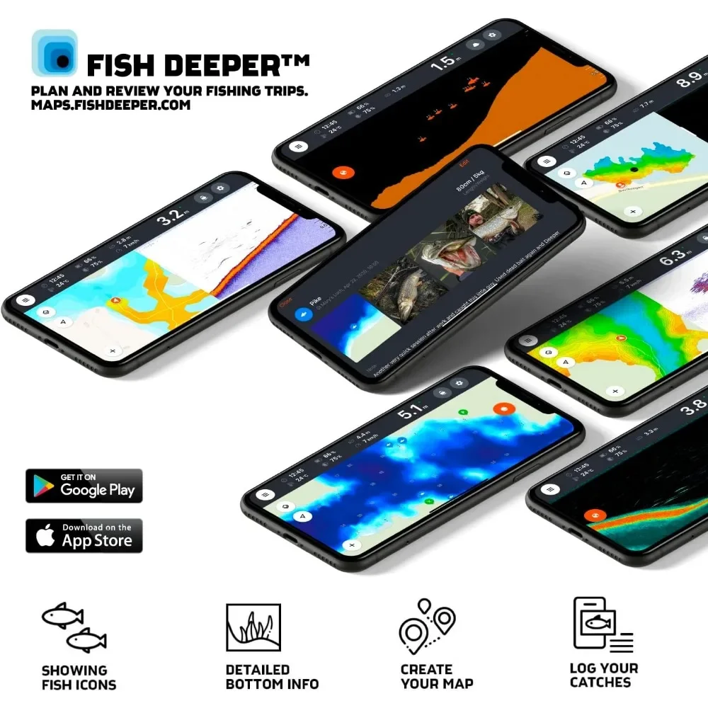 A  Chirp 2 Sonar Fish Finder - - مراجعة Fishing Boat Depth Finder وسعره