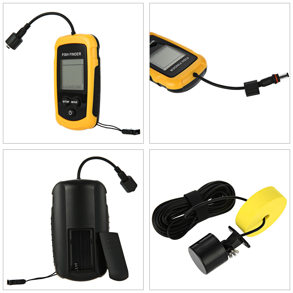 Alarm 100M Portable Sonar Fish - مراجعة Fishing Boat Depth Finder وسعره