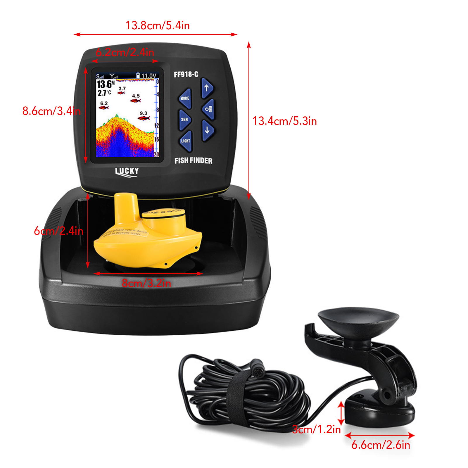 Fish Finder Wireless Sonar Sen - مراجعة Fishing Boat Depth Finder وسعره
