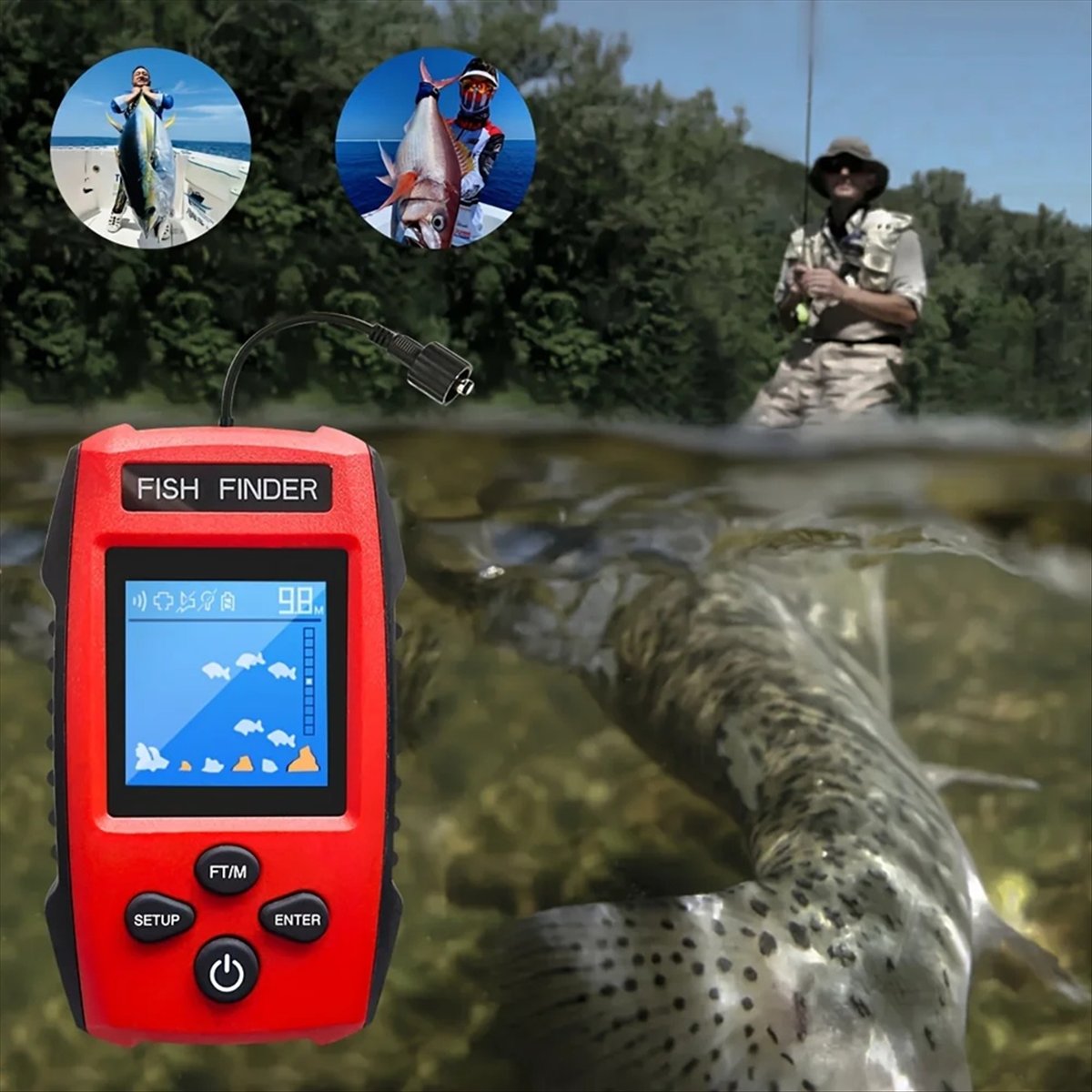 Color LCD Fish Finder Wired So - مراجعة Fishing Boat Depth Finder وسعره