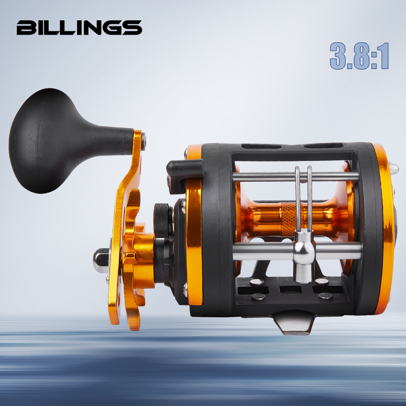 BILLINGS Trolling Drum Reel 33 - مراجعة Fishing Boat Steering Wheel وسعره