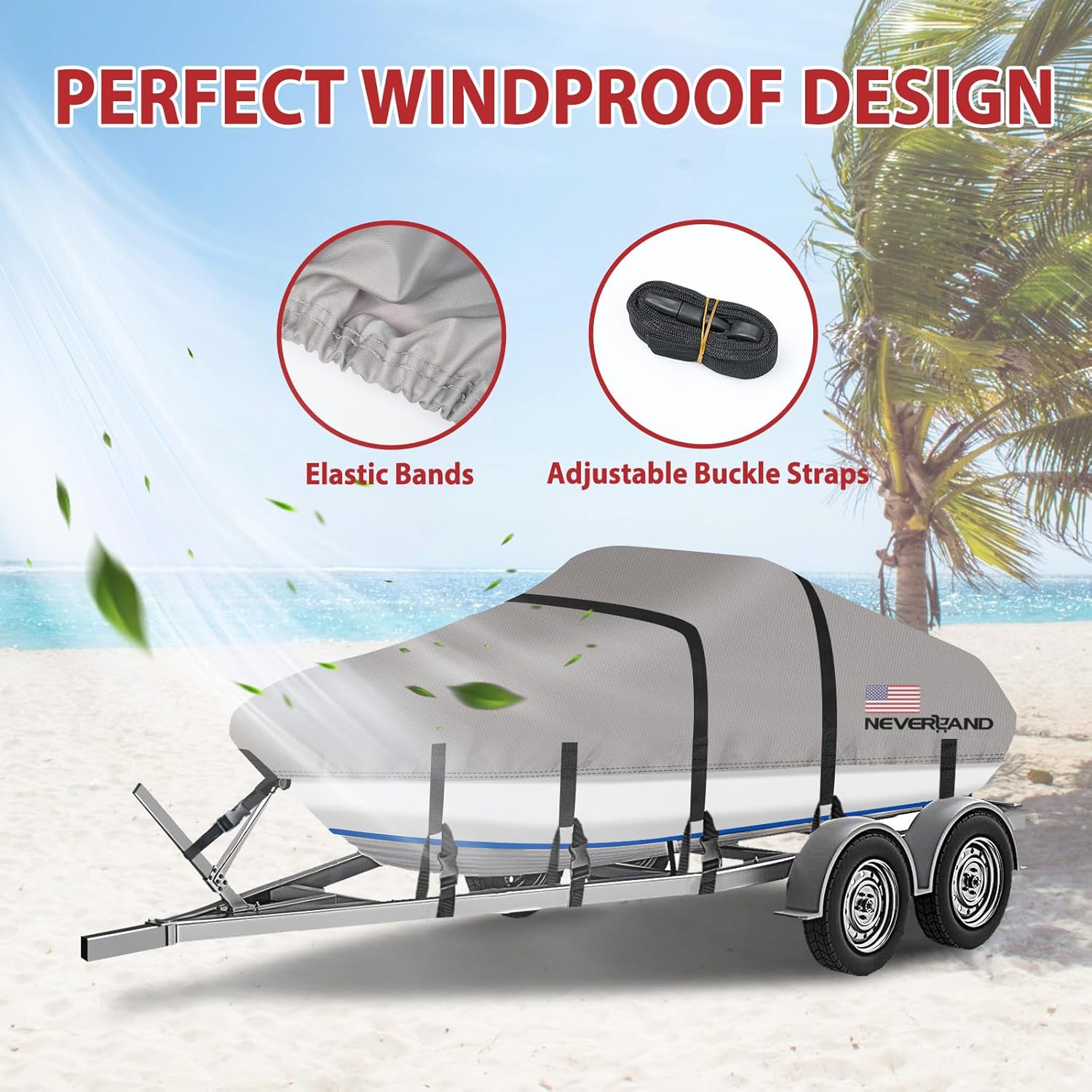 Waterproof Boat Cover 17-19ft  - مراجعة Fishing Boat Trailer وسعره