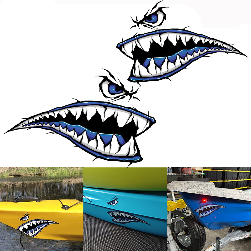 2PCS Shark Teeth Mouth Boat St - مراجعة Fishing Boat Oar وسعره