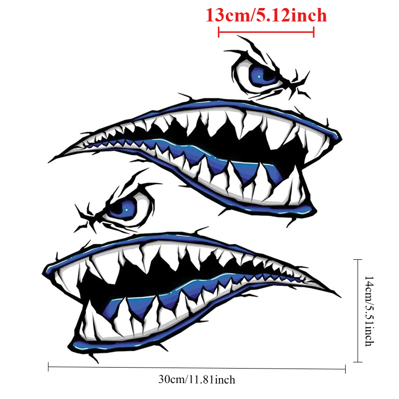 2PCS Shark Teeth Mouth Boat St - مراجعة Fishing Boat Oar وسعره