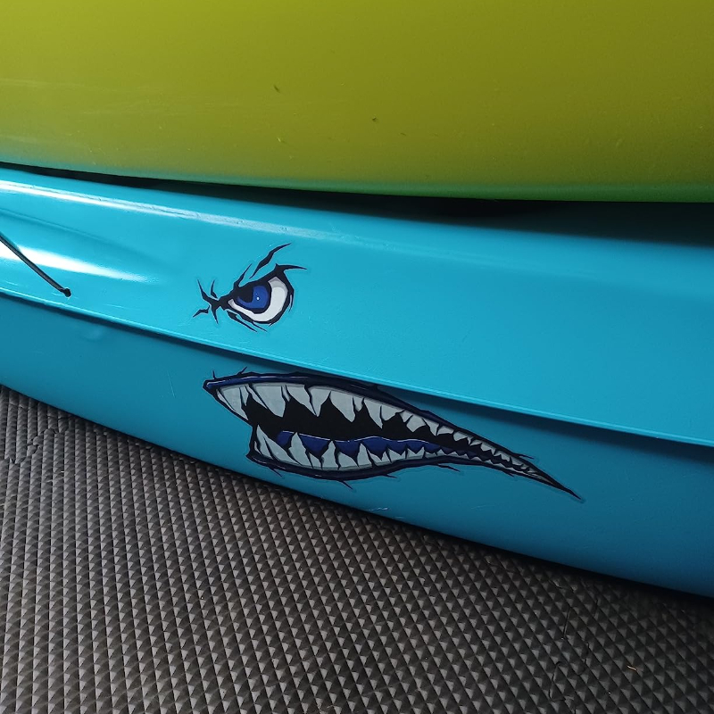 2PCS Shark Teeth Mouth Boat St - مراجعة Fishing Boat Oar وسعره