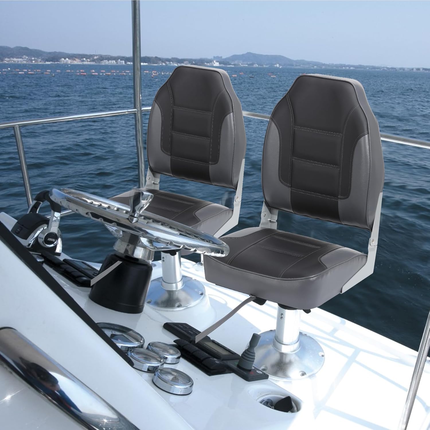 2 Pack Folding Boat Seats, Hig - مراجعة Fishing Boat Seat وسعره