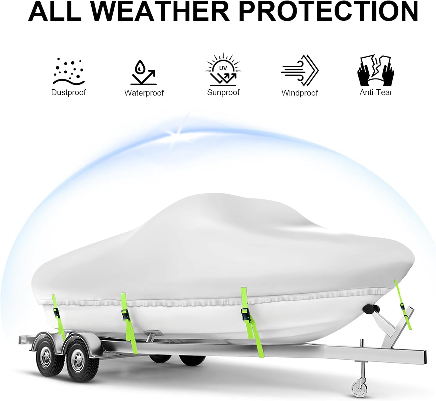 Heavy Duty Boat Cover 24-26 ft - مراجعة Fishing Boat Trailer وسعره