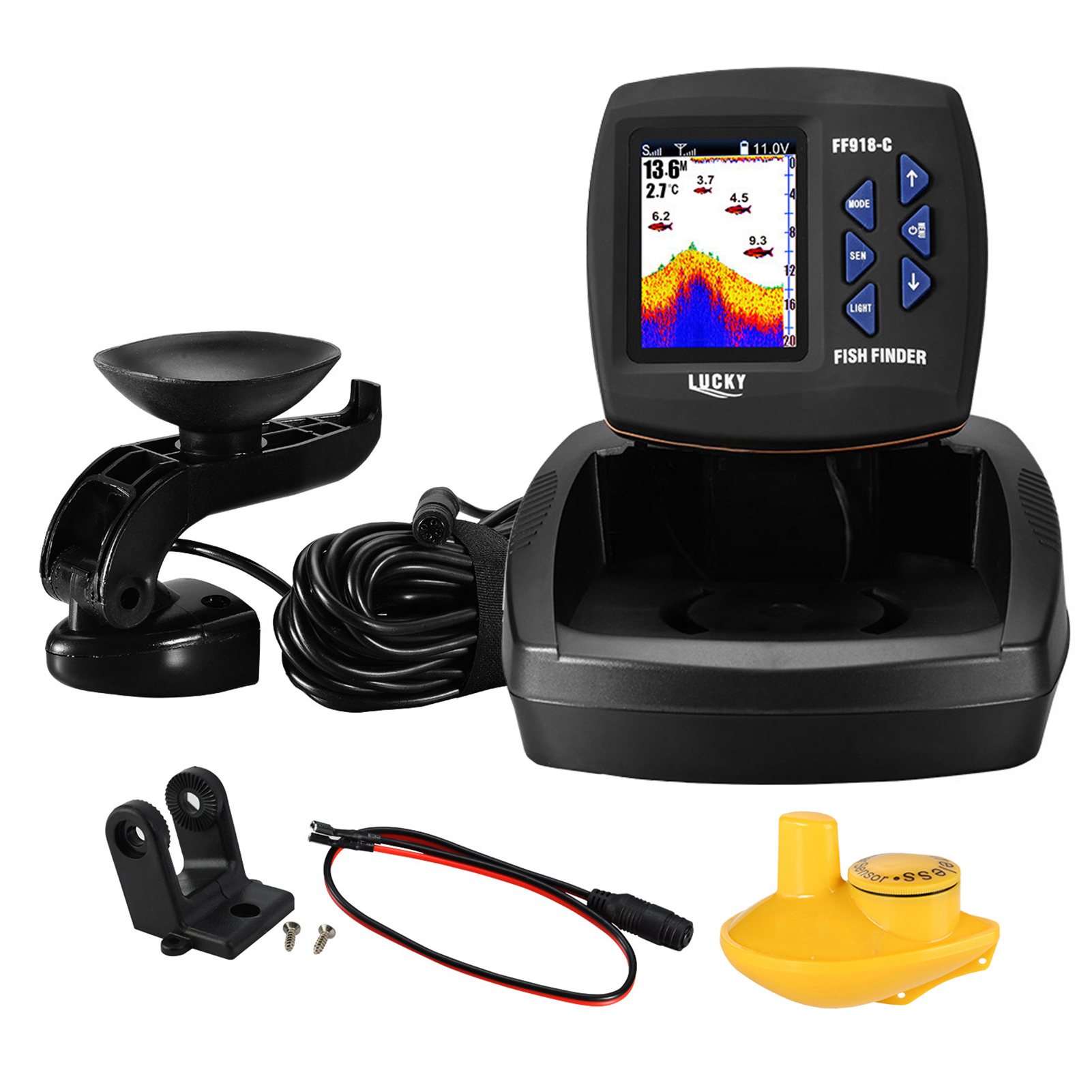 Portable Fish Finder Wireless  - مراجعة Fishing Boat Depth Finder وسعره
