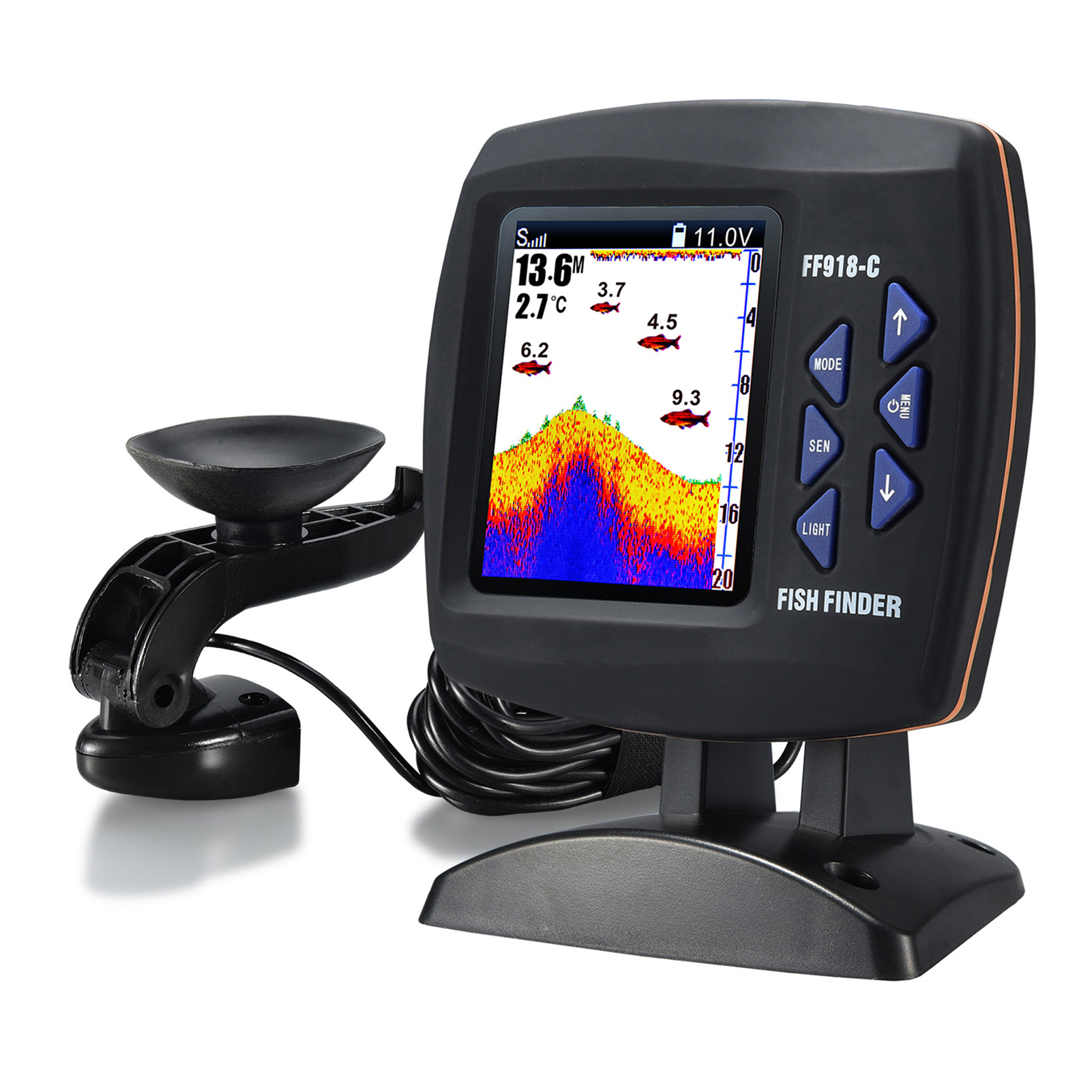 Portable Fish Finder Wireless  - مراجعة Fishing Boat Depth Finder وسعره