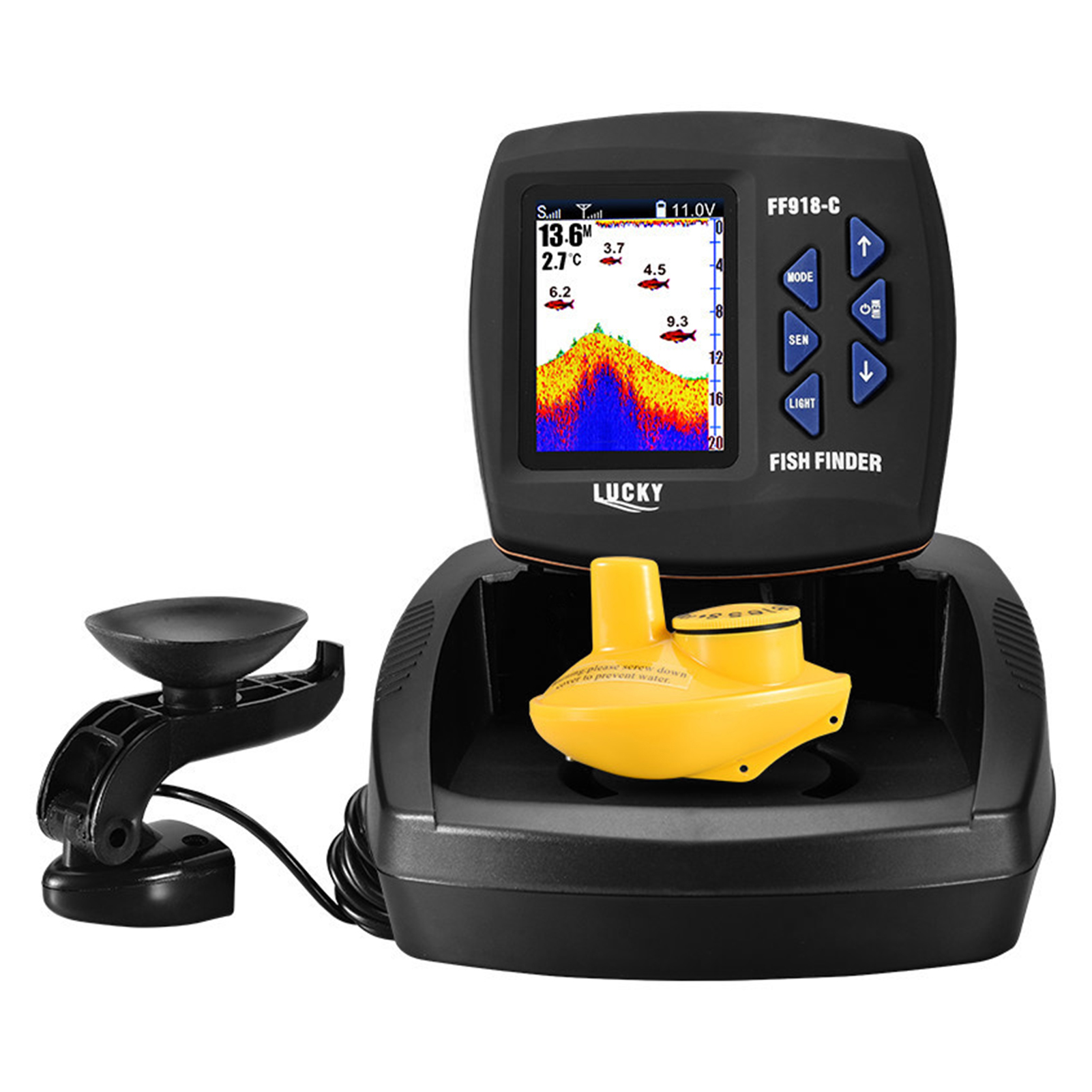 Portable Fish Finder Wireless  - مراجعة Fishing Boat Depth Finder وسعره