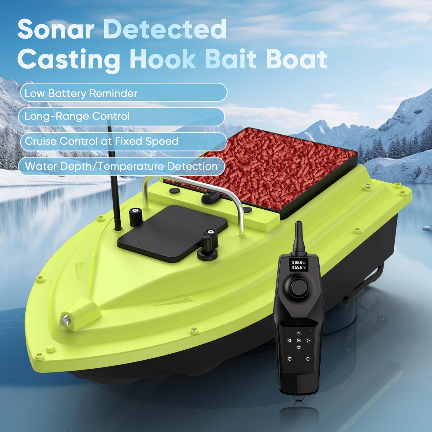 D36 RC Fishing Bait Boat with  - مراجعة Fishing Boat Trailer وسعره